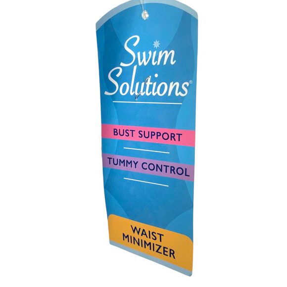 NWT Swim Solutions Sz 18 Tummy Control Shirred Tribal Print One Piece Swimsuit - Picture 4 of 9